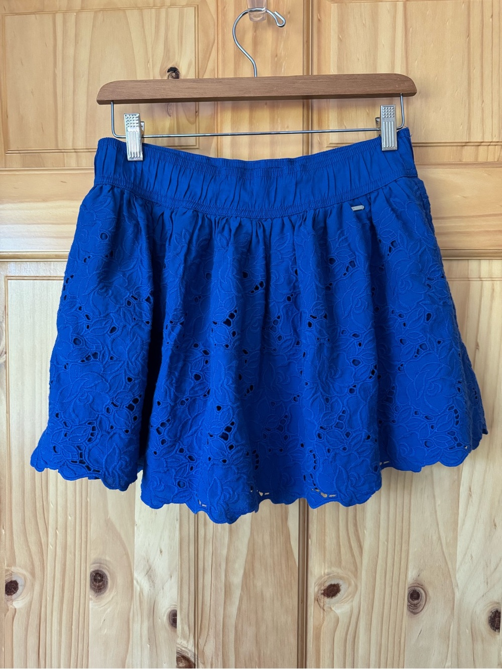 Vintage Gilly Hicks Royal Blue Eyelet Petticoat Twirl Skirt size large